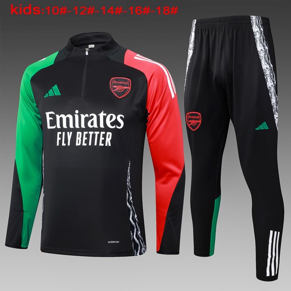 Ninos Sudadera De Training Arsenal 2024-2025 Negro Rojo